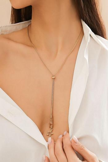 one pc stylish new pentagram long pendant adjustable necklace(length:11cm)