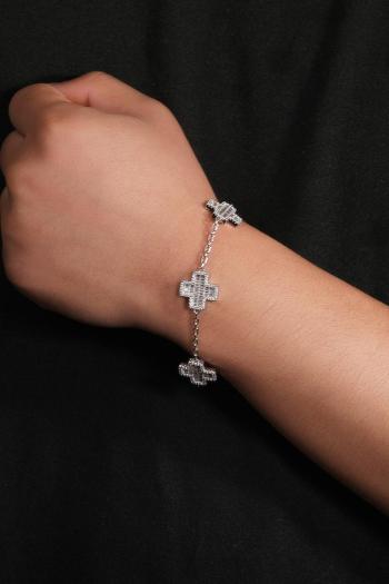one pc light luxury rhinestone cross adjustable bracelet(length:18cm)