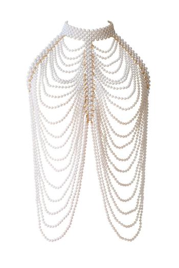 one piece new stylish sexy multi-layers pearl chain tassel beaded body jewelry