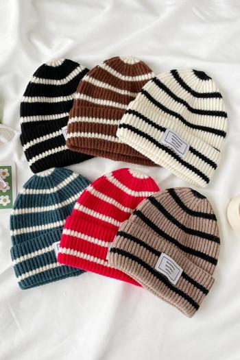 one pc stylish new 6 colors stripe pattern knitted beanie 50-54cm