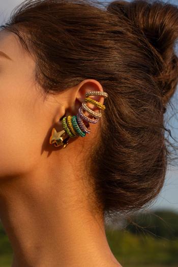 one pair new stylish 6 colors rhinestone stainless steel earrings(width:1.2cm)
