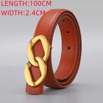 one pc retro second layer cowhide orange alloy belt(length:100cm, width:2.4cm)