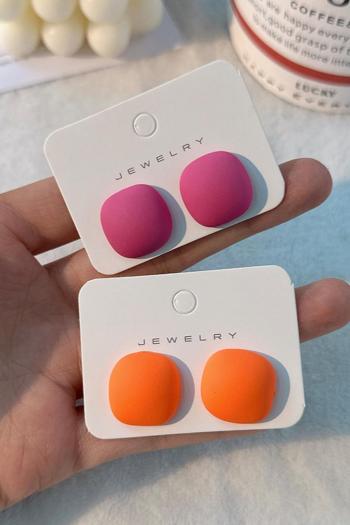 one pair new stylish orange acrylic square earrings(length:1.8cm)