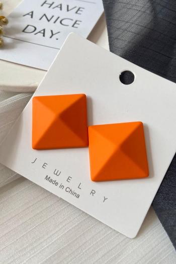 one pair new stylish 8 colors frosted rhombic orange earrings(length:2.5cm)