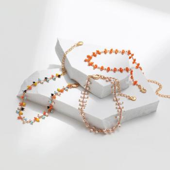 one pc stylish orange beads simple bracelet(width:0.6cm)