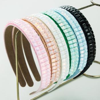 one pc stylish new 6 colors rhinestone decor thin hair hoop(width:2cm)