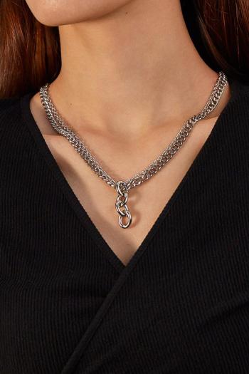 one pc stylish new chain pendant stainless steel necklace(length:49cm)