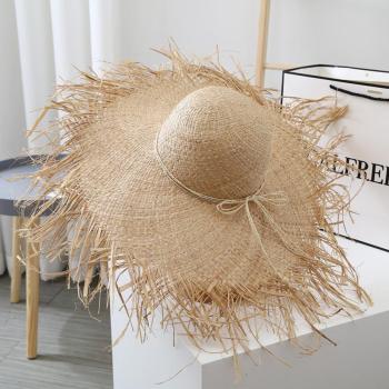 one pc stylish new rope bow-knot beach straw hat 54-58cm