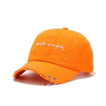 one pc stylish new 4 colors letter embroidery metal ring baseball cap 52-58cm