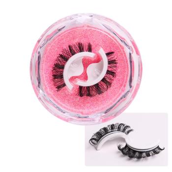 one pair temperature sensitive self-adhesive tape curly thick false eyelashes with box#1