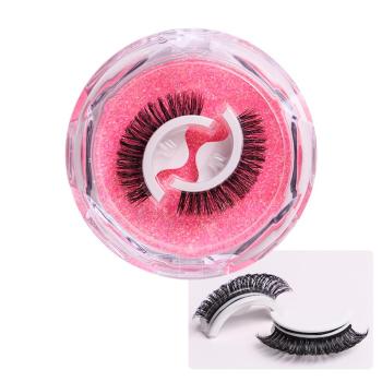one pair temperature sensitive self-adhesive tape curly thick false eyelashes with box#2