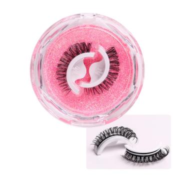 one pair temperature sensitive self-adhesive tape curly thick false eyelashes with box#3