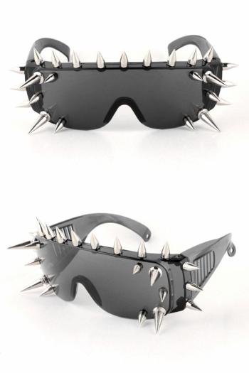 one pc punk new rivet decor uv protection sunglasses#2
