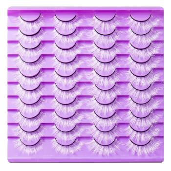 twenty pairs new synthetic cross stage makeup white false lashes#1(mixed length)