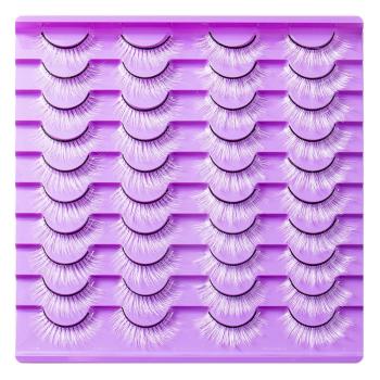 twenty pairs new synthetic cross stage makeup white false lashes#3(mixed length)