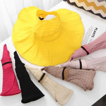 one pc solid color summer empty top stylish beach hat 54-58cm