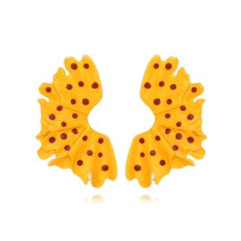 one pair stylish creative spotted leaf earrings