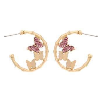one pair stylish c-shaped butterfly earrings