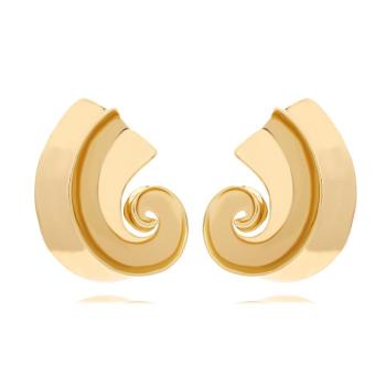 one pair stylish c-shaped geometric spiral earrings