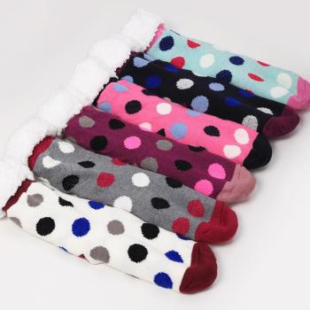 one pair new stylish 6 colors anti-slip design warm crew socks