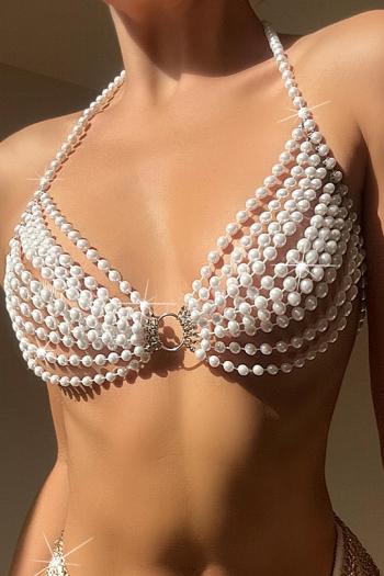 sexy exquisite pearl chain halter-neck body jewelry