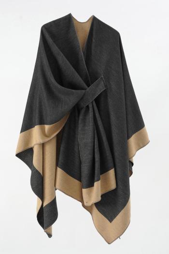 one pc color-block knitted stylish warm shawl 135*155cm
