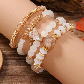 four pcs bohemia new chain tassel pendant alloy bracelet sets(length:5.5cm)