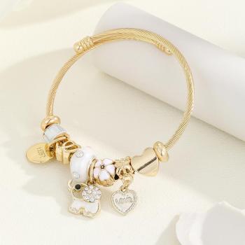 one pc stylish white elephant pendant ornaments bracelet
