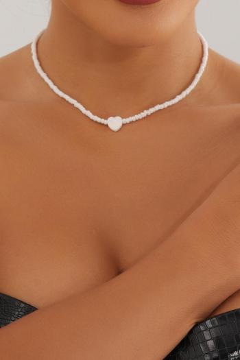 one pc white heart beading new stylish necklace
