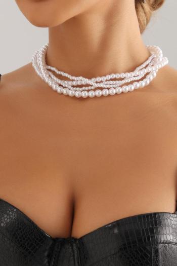 one pc new stylish elegant imitation pearl multi-layer necklace