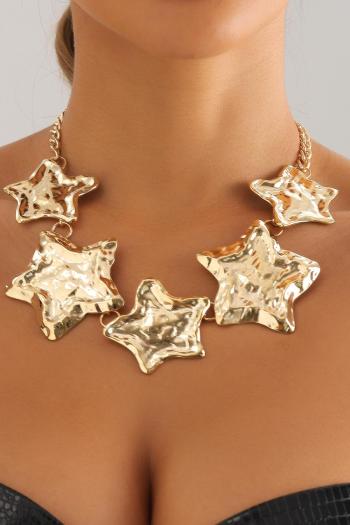 one piece star shaped gold simple alloy necklace