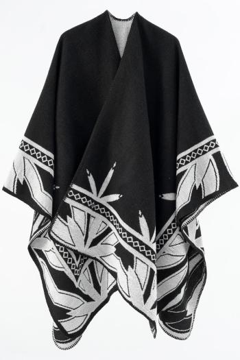 one piece retro contrasting color print all-match shawl warm scarf 135*155cm
