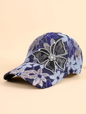 one pc stylish butterfly rhinestone all-match baseball cap