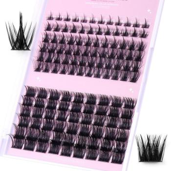 twelve rows new stylish synthetic cross false eyelashes with box#4(mixed length)