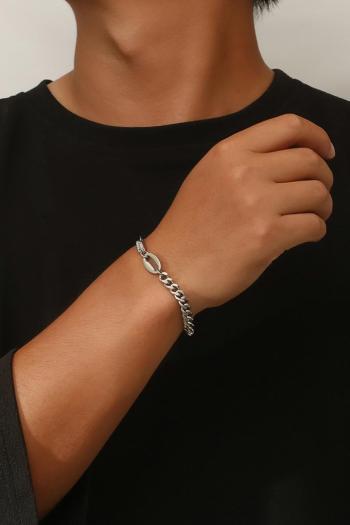 one pc new splicing design titanium steel bracelet (length:21+3cm)
