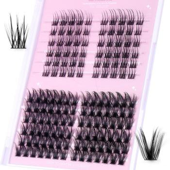 twelve rows new stylish synthetic cross false eyelashes with box#5(mixed length)