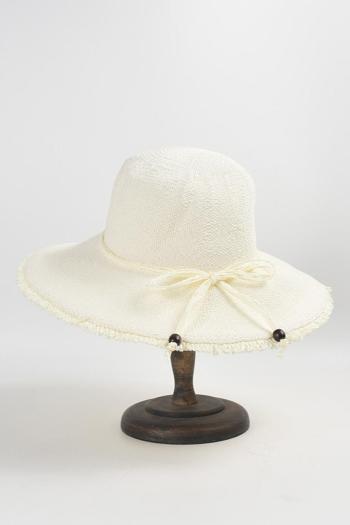 one pc stylish new beach lace-up straw hat 56-58cm