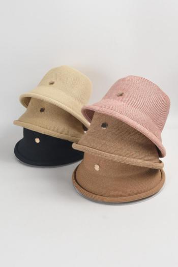 one pc new stylish 6 colors beach straw bucket hat 56-58cm