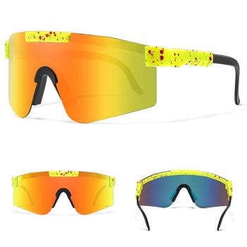 one pc stylish new windproof coating outdoor riding sunglasses#2