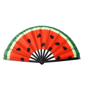 one pc watermelon graphic bamboo stylish dance folding fan 33*64cm