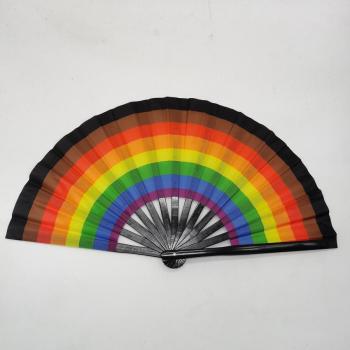 one pc rainbow bamboo stylish dance folding fan#1# 33*64cm
