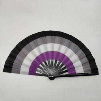 one pc rainbow bamboo stylish dance folding fan#2# 33*64cm