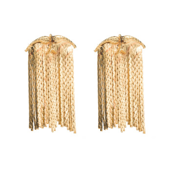 one pair new stylish tassel electroplated alloy earrings(length:5cm)