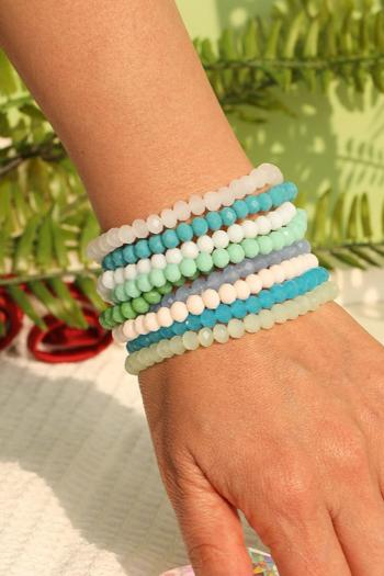 one set of stylish new mixed colors beaded bracelet#1(width:0.6cm)