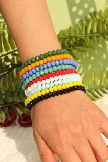 one set of stylish new mixed colors beaded bracelet#4(width:0.6cm)