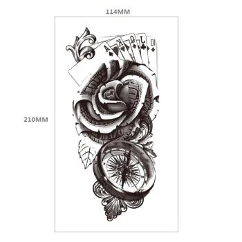 two pc playing cards flowers tattoo stickers 114*210mm