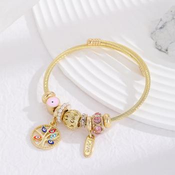 one pc new stylish multi-element rhinestone pearls alloy bracelet(diameter:6cm)