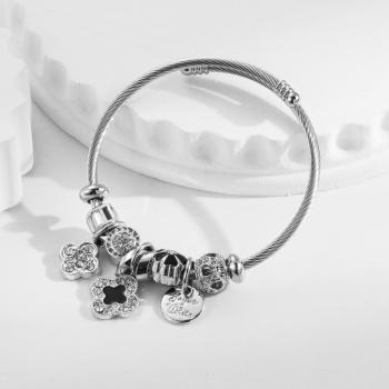 one pc new stylish multi-element rhinestone steel wire bracelet(length:5.5cm)