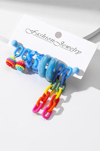 five pair new stylish acrylic chain bead pendant earrings(mixed length)