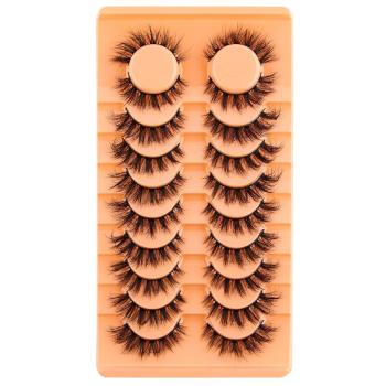ten pairs stylish dense curly naturally eyelashes#4 (mixed length&with box)